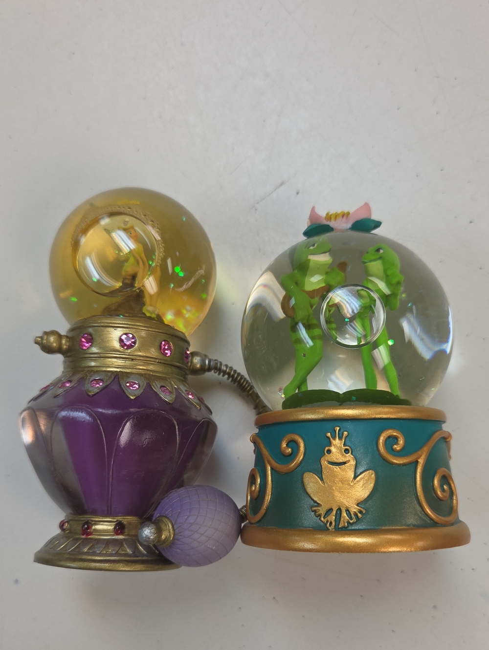 Purple & Teal  Snowglobes.    Frog & Tinkerbell  Snow Globes - Kids Toys